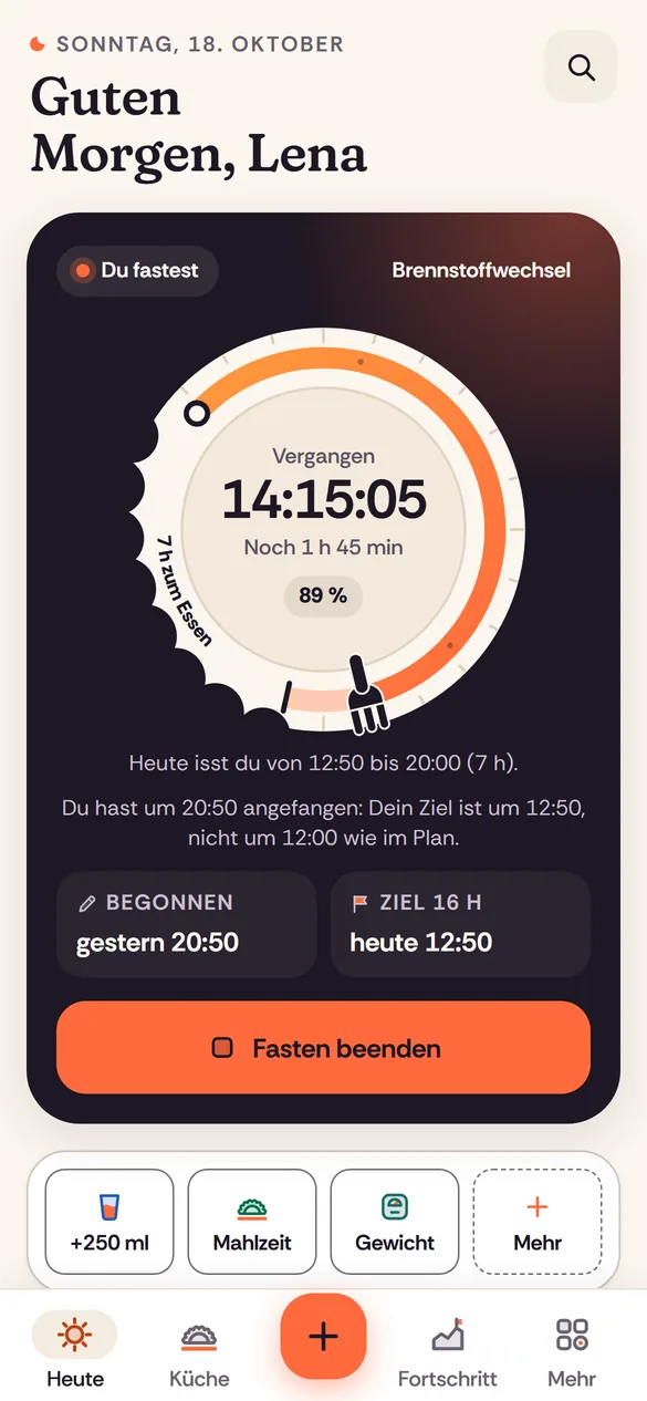 Faste in deinem Tempo. Gratis und werbefrei