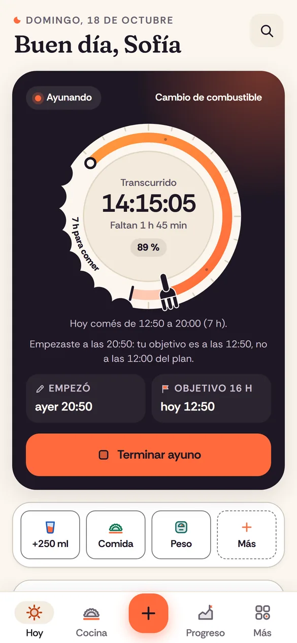 Ayuná a tu ritmo. Gratis y sin publicidad