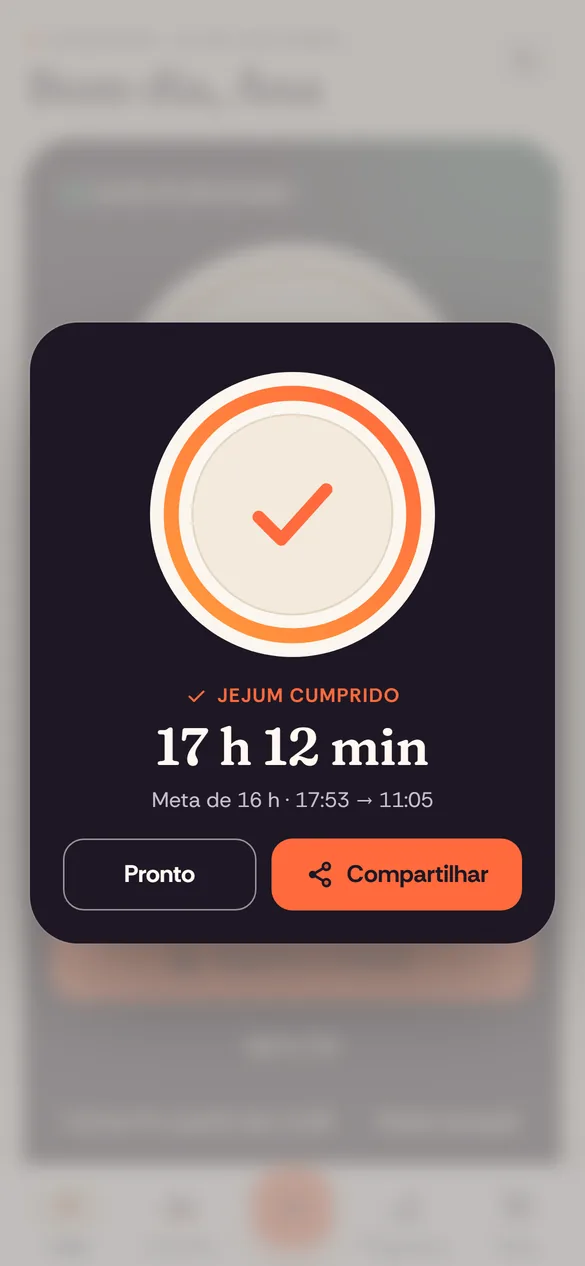 Jejum cumprido: o prato se fecha