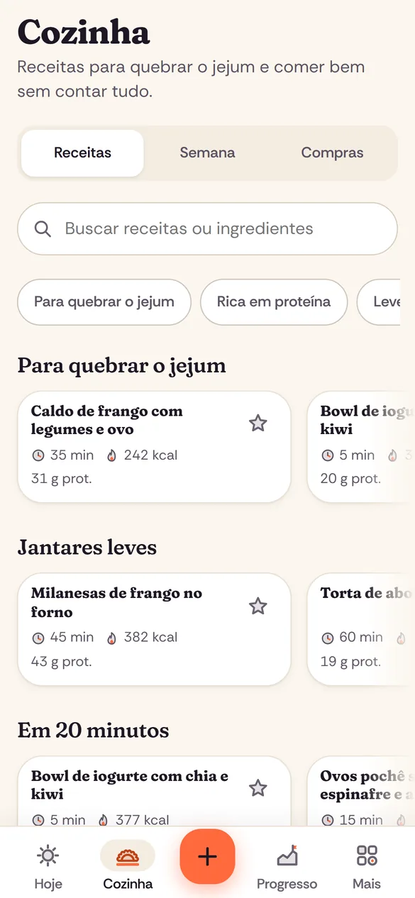 Receitas para quebrar o jejum, grátis